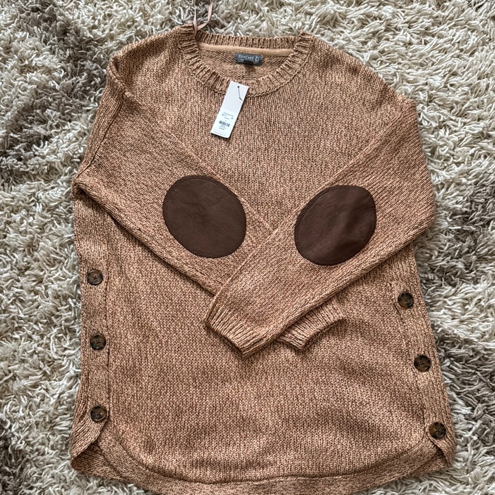 Brown Sweater with Elbow Patches